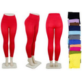 Asst Solid Color High Waist Leggings - One Size